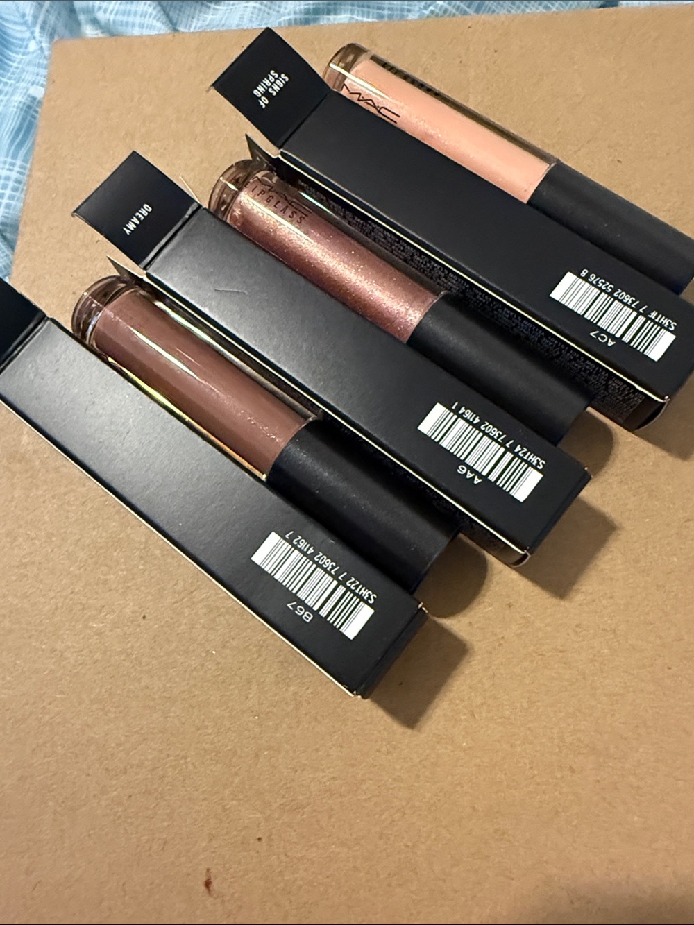 MAC Cosmetics Lip Gloss & Balm Set — Nude, Rose, Cocoa, Peach